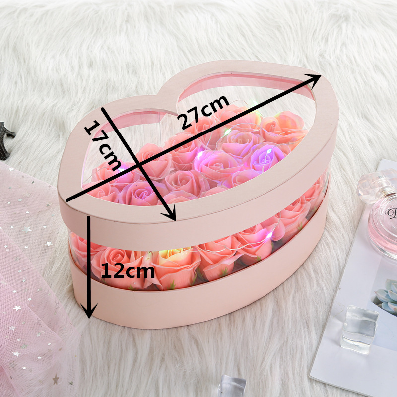 New creative lip shaped flower box PVC transparent film eternal flower gift box Valentine's Day gift box