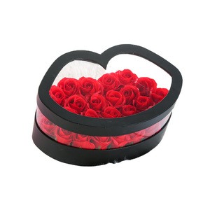 New creative lip shaped flower box PVC transparent film eternal flower gift box Valentine's Day gift box