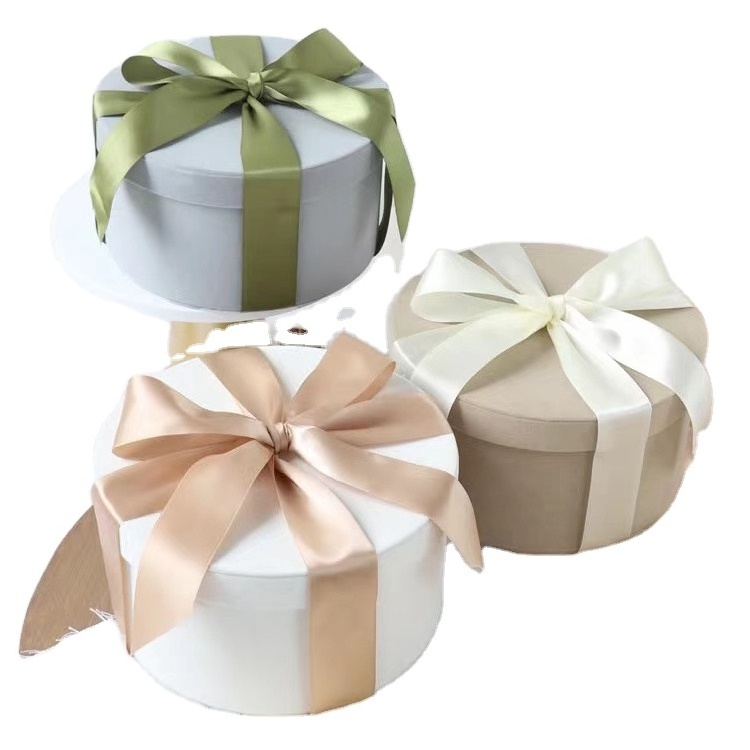 Cheap Price Velvet Round Wedding Gift Favor Candy Boxes Elegant Jewelry Ring Flower Box With Ribbon For Wedding Invitation