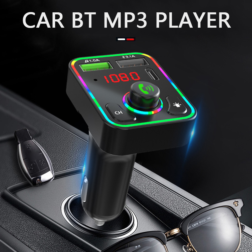 F4 Fm Transmitter Car Mp3 Player For Car Usb Charger Led Backlight Fm Radio Adapter Hands Free Chargers Support Tf Card Usb Disk