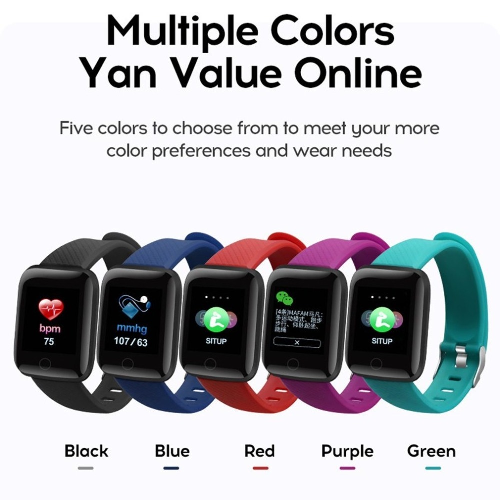 2022 New Smart Watches 116 Plus Smart Wristband Sports Fitness Band Waterproof Smartwatch Support Heart Rate Blood Oxygen Watch