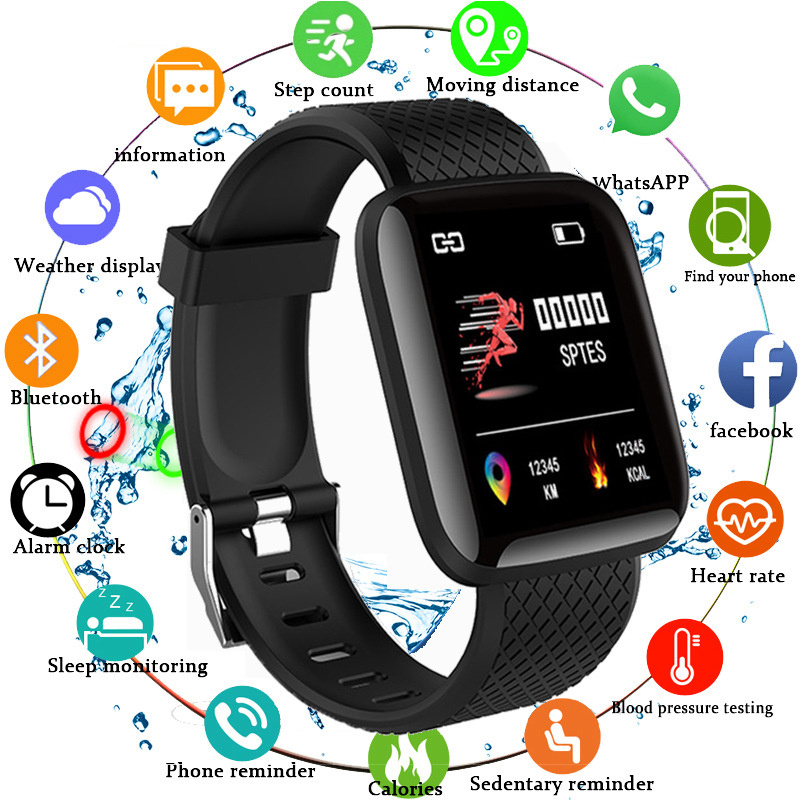 2022 New Smart Watches 116 Plus Smart Wristband Sports Fitness Band Waterproof Smartwatch Support Heart Rate Blood Oxygen Watch