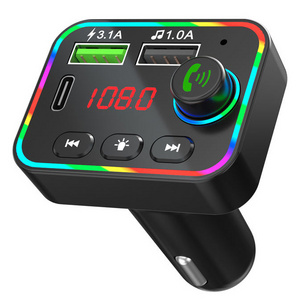 F4 Fm Transmitter Car Mp3 Player For Car Usb Charger Led Backlight Fm Radio Adapter Hands Free Chargers Support Tf Card Usb Disk