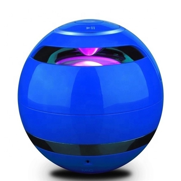 New A18 Ball LED Mini Super Bass Portable Wireless Hifi Speakers with FM Radio TF Mic USB Small Audio Speaker for Mobile Phone