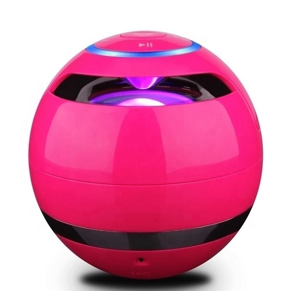 New A18 Ball LED Mini Super Bass Portable Wireless Hifi Speakers with FM Radio TF Mic USB Small Audio Speaker for Mobile Phone