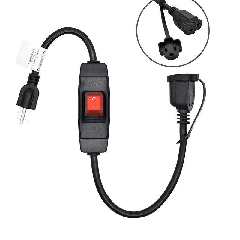 Extension Cord with Switch On/Off Waterproof Switch 3 Prong Extension Cord with Inline Cord Switch