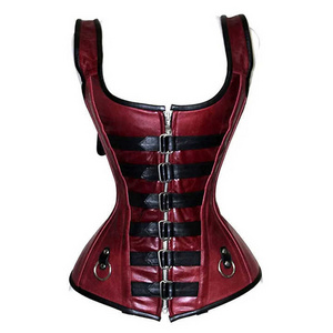 Quality Mature corset bustier leather slim waist for women cheap corset top with straps By Power Hint