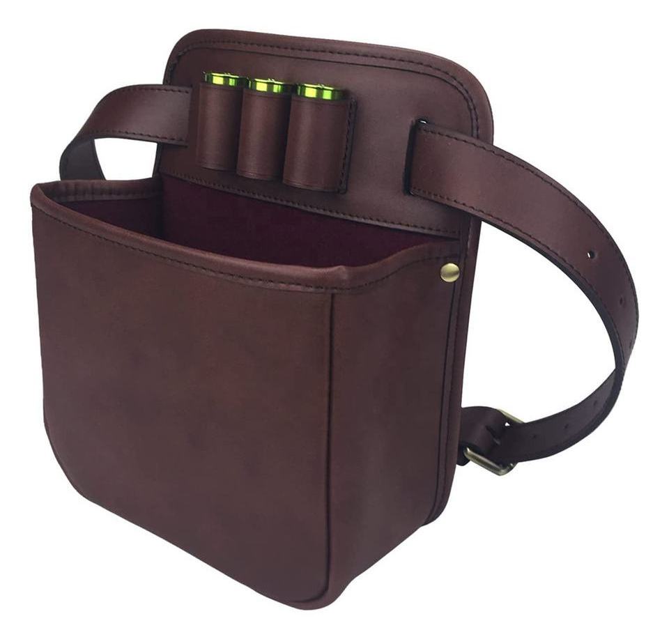 Custom Made Leather Hunting Shooting Cartridge Bag Clay Pigeon Durable Lightweight Leather Cartridge Bag