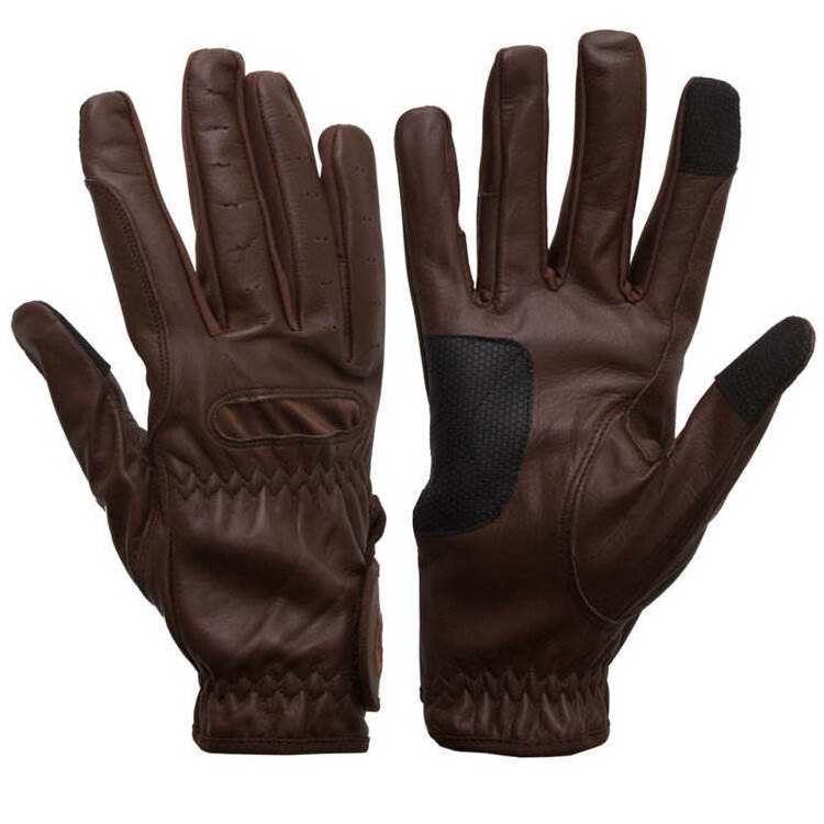 Wholesale Price Custom Made Leather Touchscreen Horse Riding Gloves Hot Selling  Equestrian Gloves