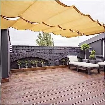 Customizable Anti-UV Retractable Sunshade Net Telescopic Wave Sun Shade Sails Garden Gazebo Pergolas Sliding Canopy