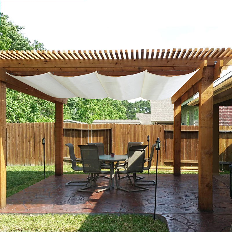 Tewango Courtyard Pavilion Telescopic Wave Sun Shade Net Retractable Shading Sails Sun Room Gazebo Pergolas Sliding Canopy