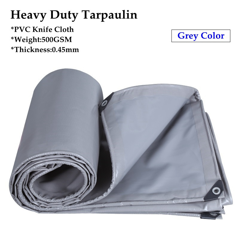 500GSM Heavy Duty PVC Tarpaulin Knife Fabric Cloth Tent Canopy Awnings Rainproof Tarp Cover For Truck Ship Car