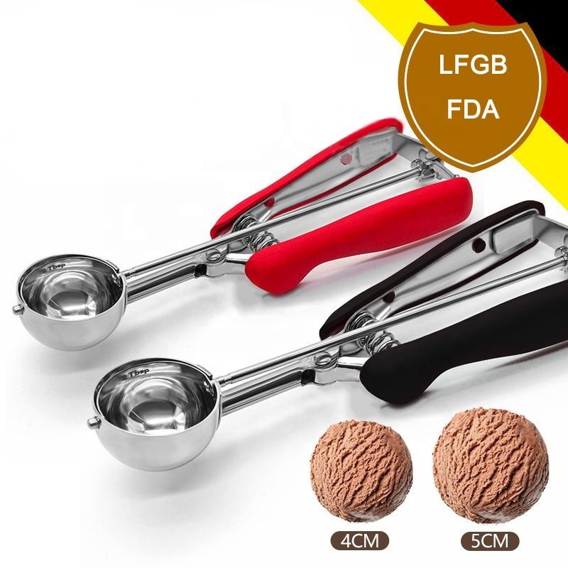 Cheapest Ice Cream Scoop Fruit Melon Baller Cookie Scoop Stainless Steel with Easy Squeeze Handle