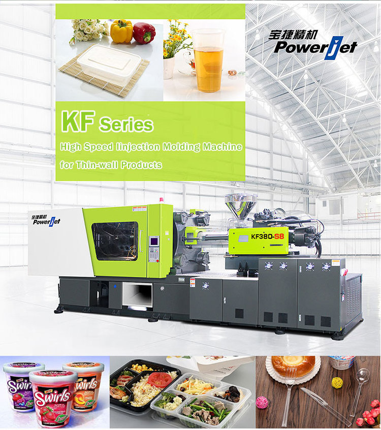 Powerjet hi speed thin wall disposable plastic food container injection molding moulding machine