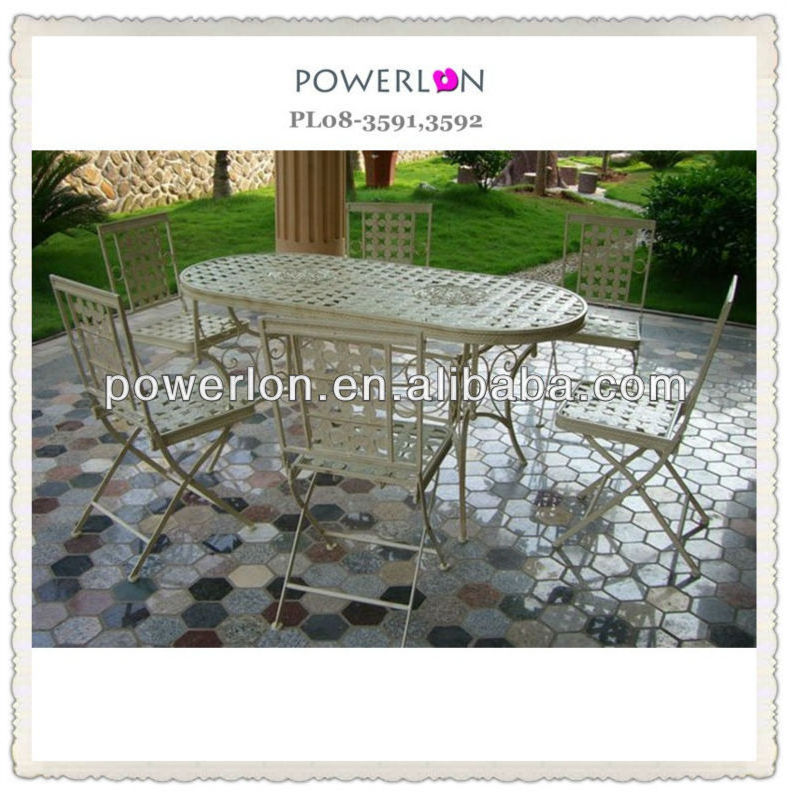 Garden swing chair outdoor furniture Outdoor Garden Dining Folding 1 Table and Chairs 6 Furniture Set