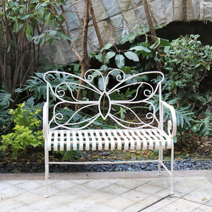 Butterfly Folding Foldable Vintage Steel Bench Seat Outdoor Furniture Iron metal Garden Bench for Park Patio