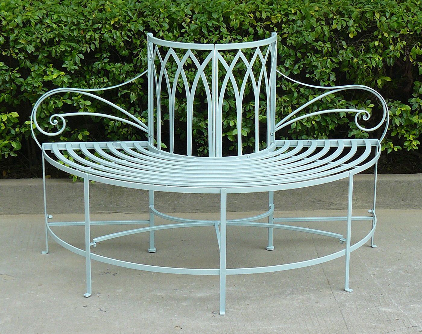 cheap wrought iron and antique outdoor garden tree bench