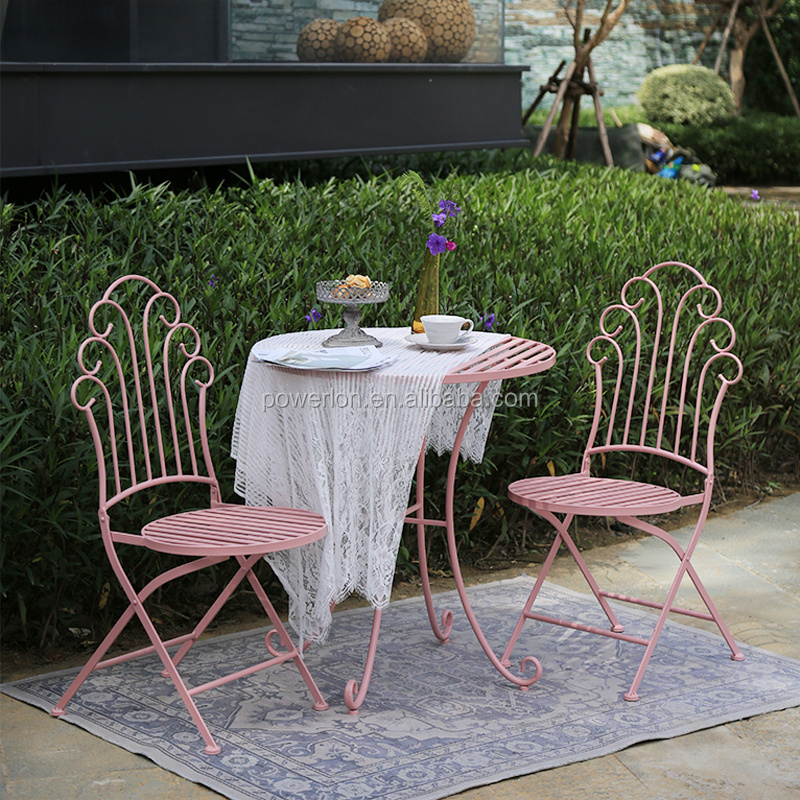 Outdoor Furniture Metal Foldable Garden Bistro Patio Set