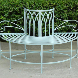 cheap wrought iron and antique outdoor garden tree bench