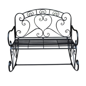 Wrought Iron sling chair benches Outdoor Balcony Patio Swing Chair With 2 Seat