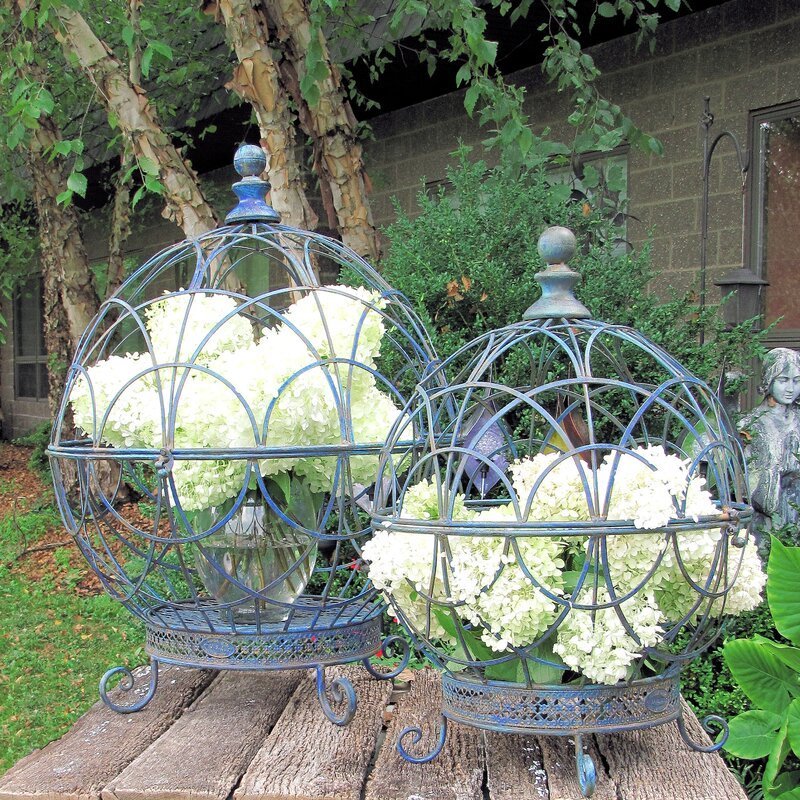 Sphere Topiary Frame Flower Planter Pottery