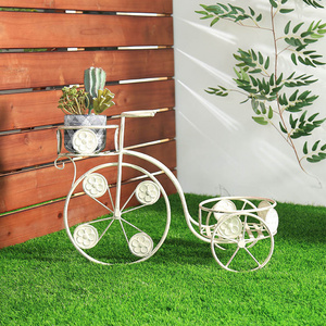 Vintage Flower Pot Cart Holder For Home Garden Decor Gift Ideas for Plant Lovers Tricycle Plant Stand