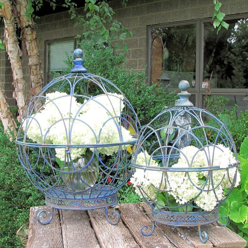 Sphere Topiary Frame Flower Planter Pottery