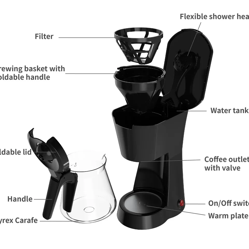 Portable Auto 750ML Electric Drip Coffee Makers For Business Office