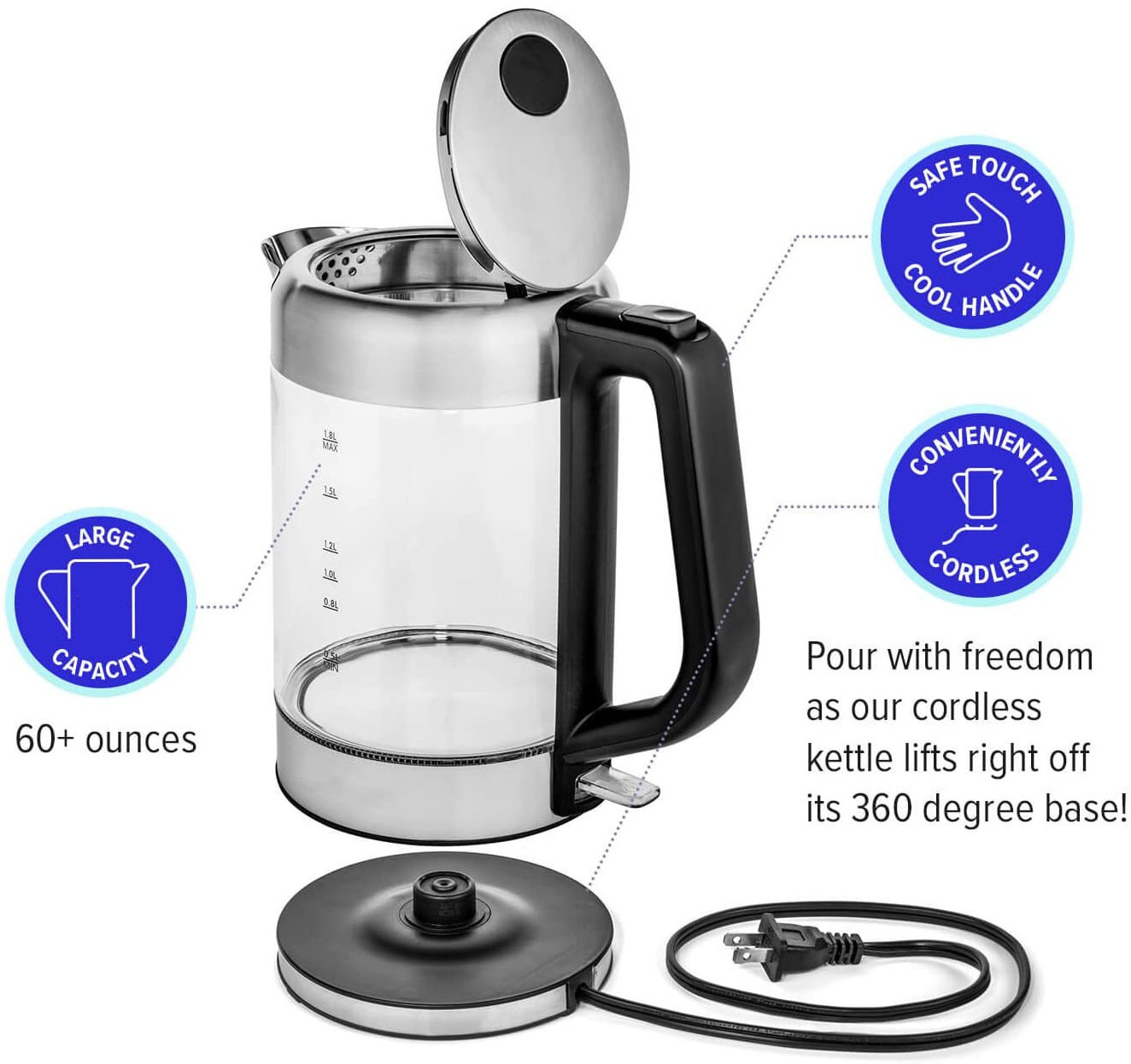 New Design Mini Electric Portable Jug Tea Kettle With Keep Warm