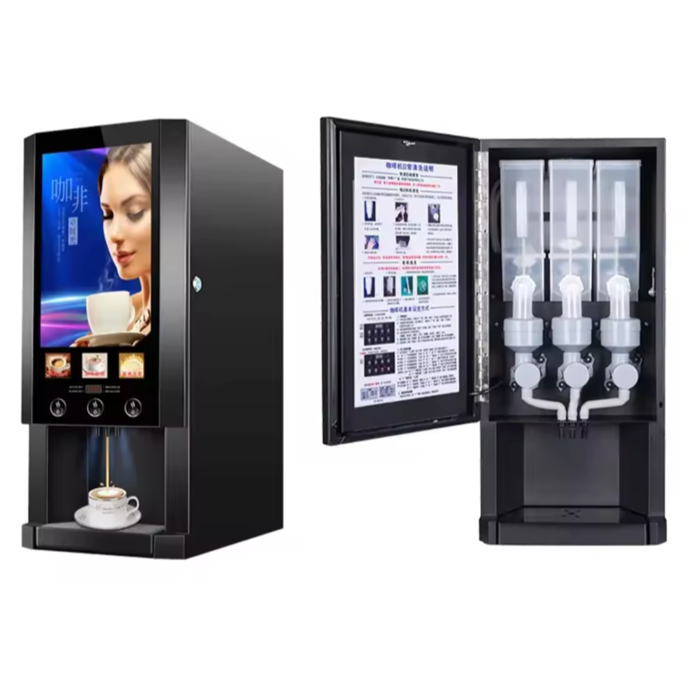 Commercial Use Instant Smart Automatic Tea Coffee Vending Machine With Scan Code Payment