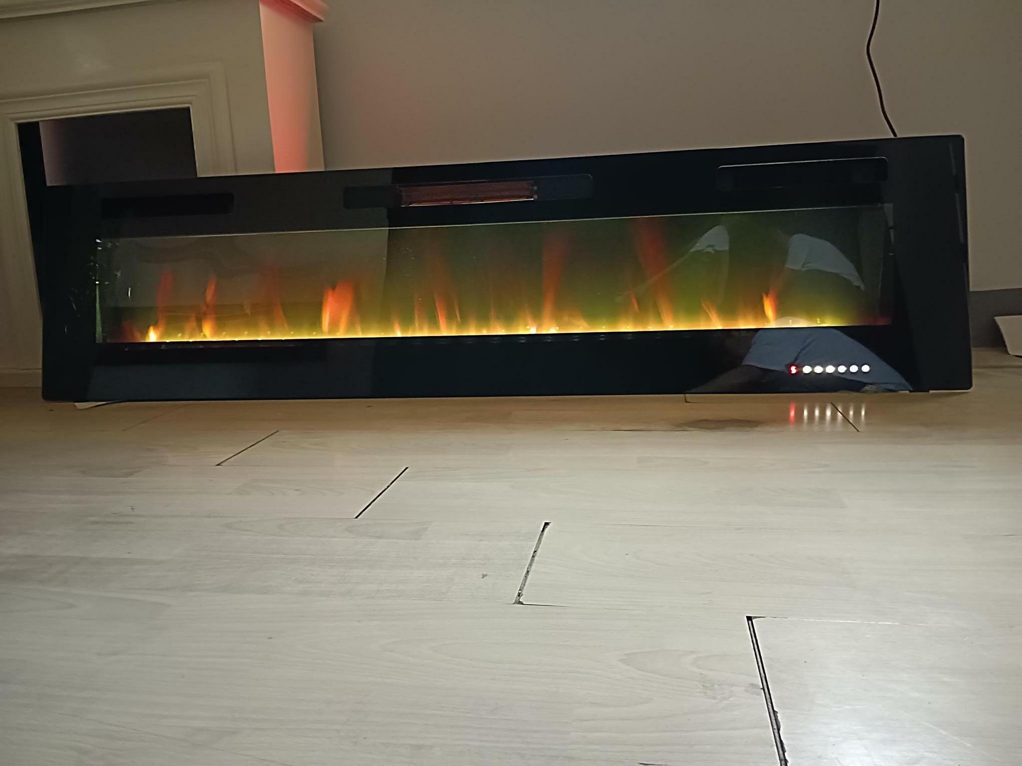 Light Customization Stock Ultra-Thin Decor Flame/Heater Wall Mounted Led Electric Fireplace