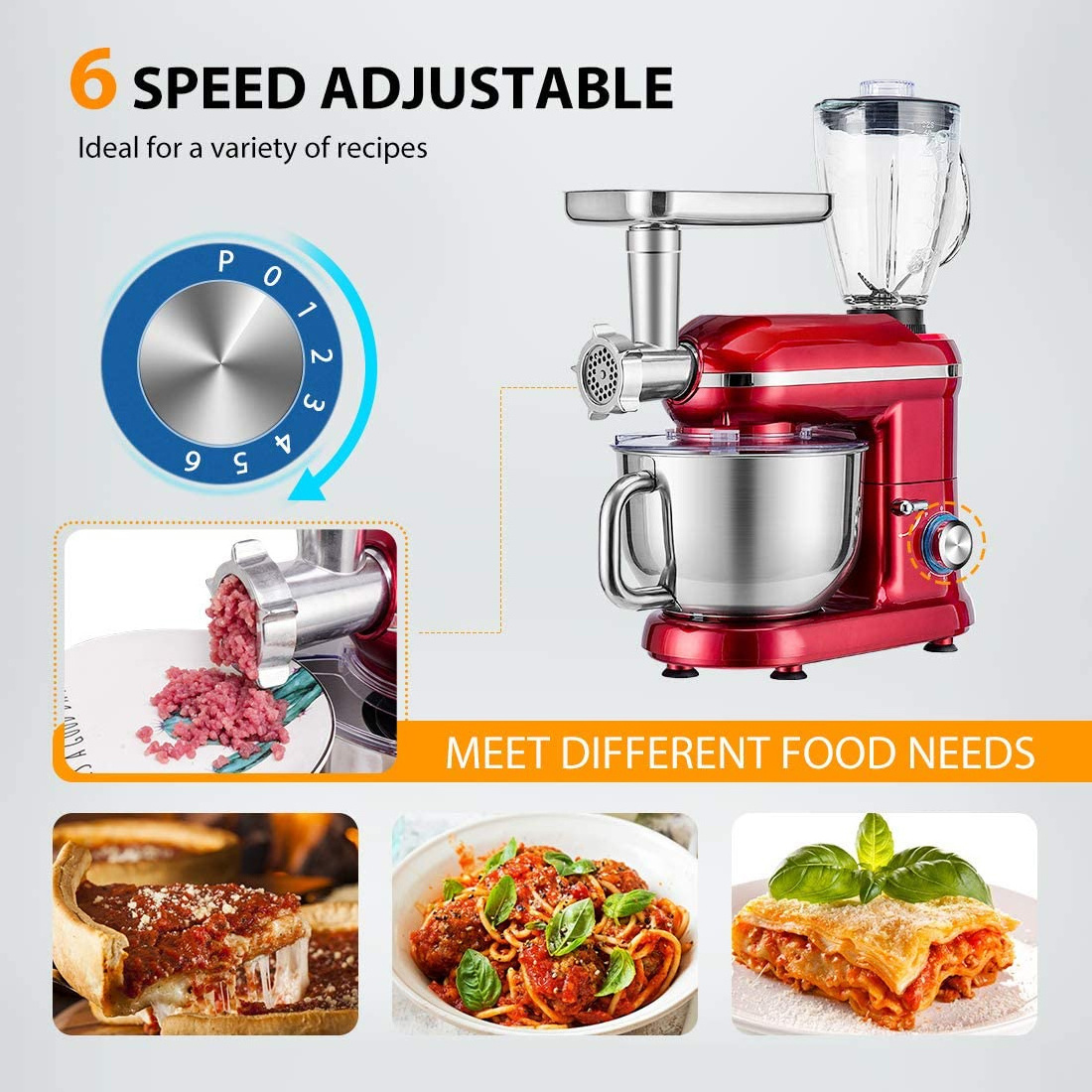 3 In 1 Multifunctional Stand Electric Food Processor Mixer For Sale