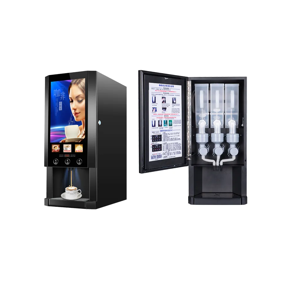 Commercial Desktop 3 Hot Flavors Instant Coffee Automatic Vending Machine