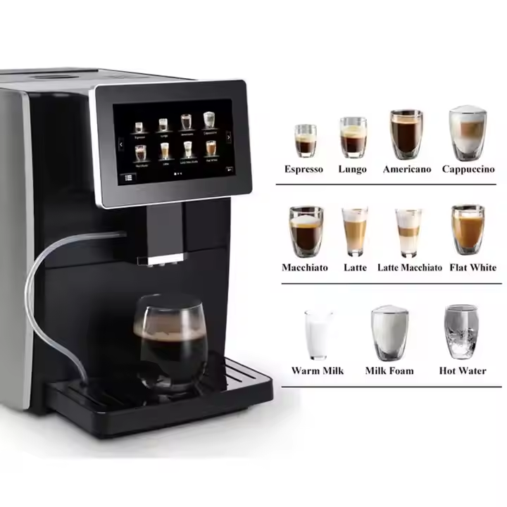 Smart Stainless Steel Electric One Group Touch Screen Automatic Espresso Coffee Making Machine