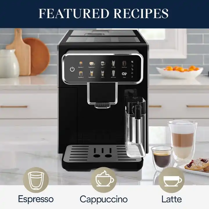 Color Touch Screen Full Automatic Commercial Smart Coffee Makers Espresso Machine With Milk Tank