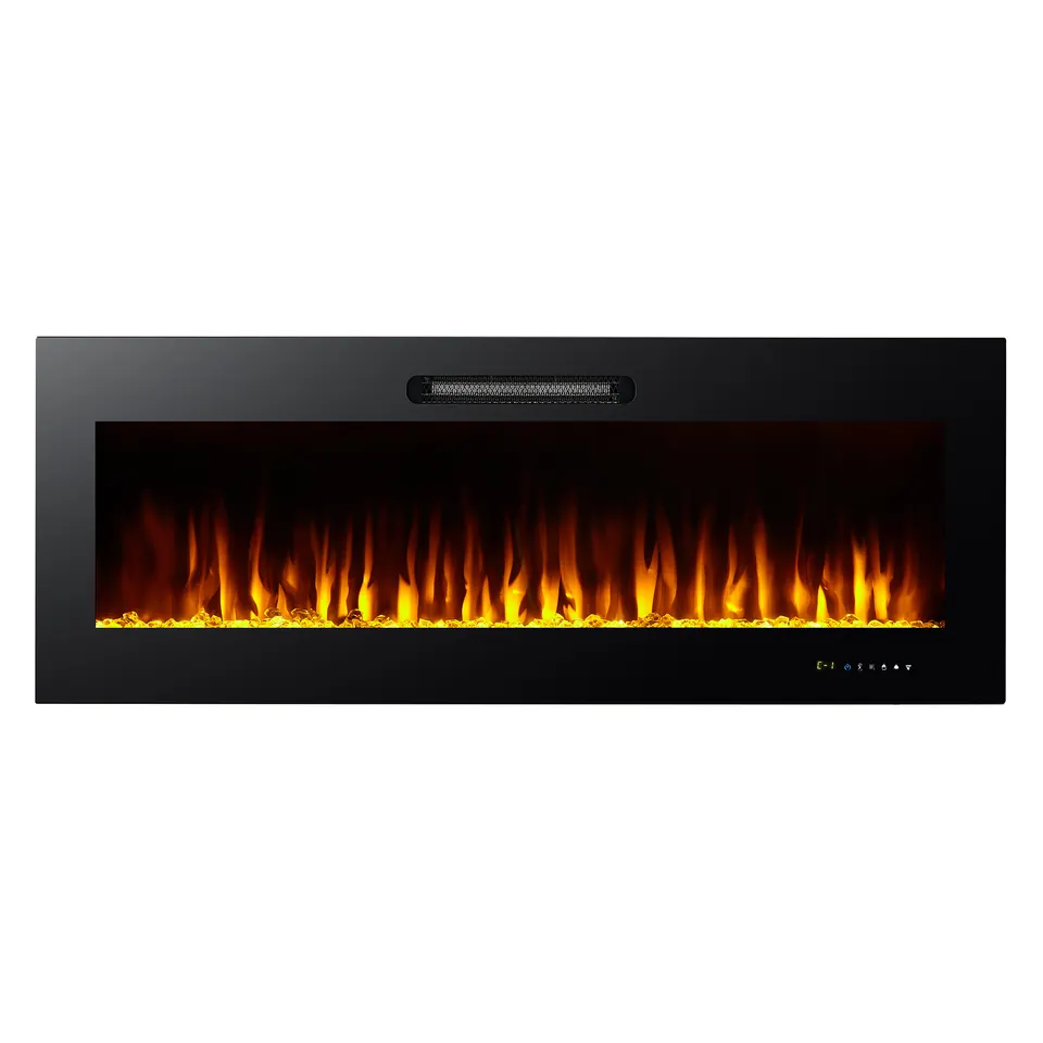 Living Room Indoor 220v Smart Wall Mounted Decorative 50 Inches Recessed Electric Fireplaces