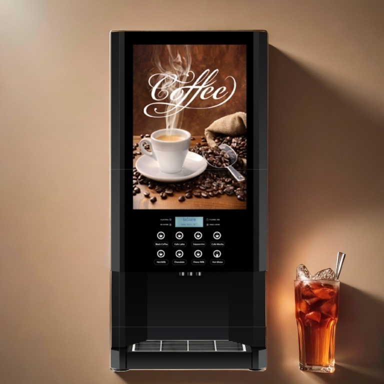 Commercial LCD Screen One Touch 7 Hot Drinks Bean To Cup Chocolate Cappuccino Coffee Vending Machine