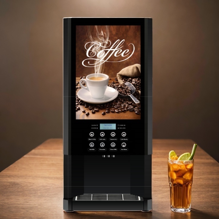 Commercial LCD Screen One Touch 7 Hot Drinks Bean To Cup Chocolate Cappuccino Coffee Vending Machine