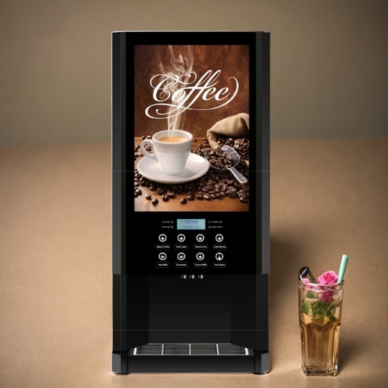 Commercial LCD Screen One Touch 7 Hot Drinks Bean To Cup Chocolate Cappuccino Coffee Vending Machine