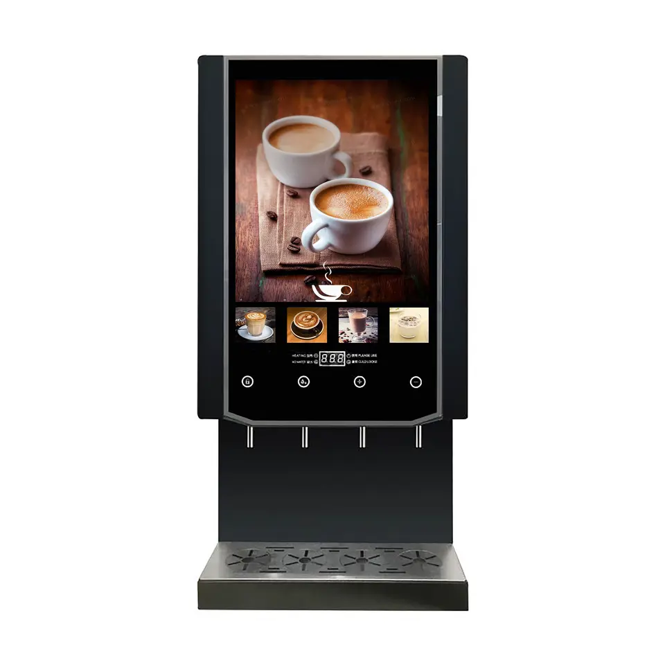 Outdoor 4 Drinks Instant Commercial Espresso Coffee Vending Machine