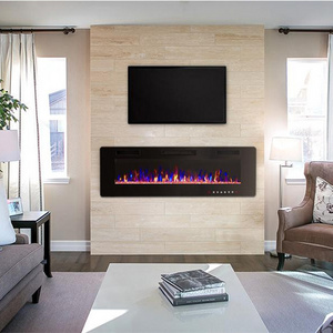 Ultrathin TV Stand Wall Decorative Built-In 3d Modern Electric Fireplace