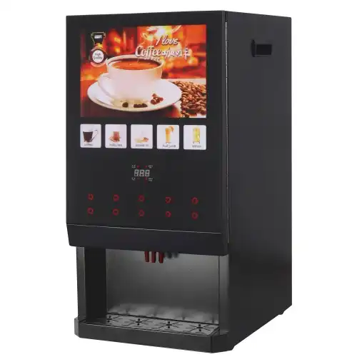 Business 9 Hot Drinks Coffee Automatic Vending Machine With Top Bottle Water Supplying