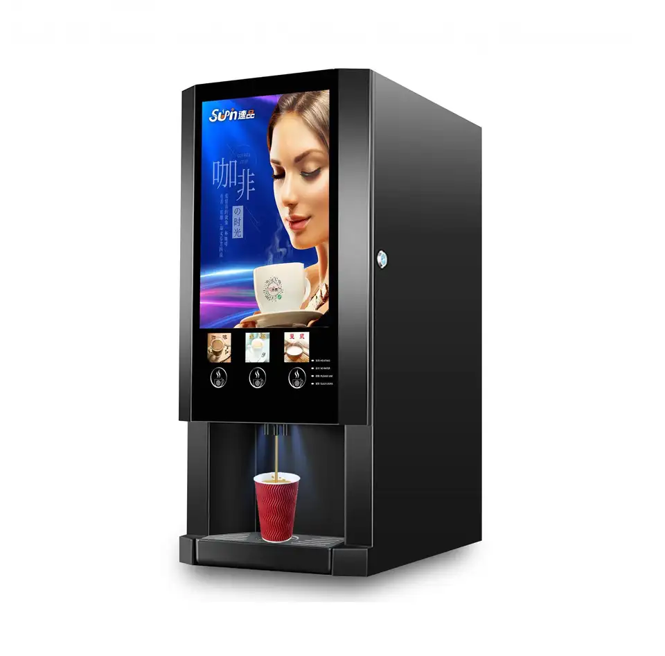 Commercial Desktop 3 Hot Flavors Instant Coffee Automatic Vending Machine