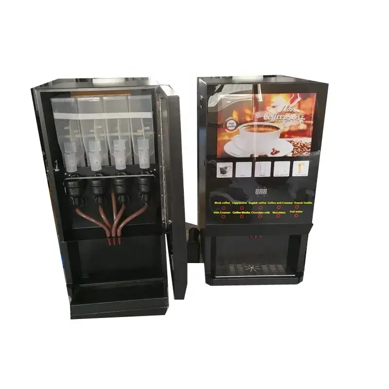 Business 9 Hot Drinks Coffee Automatic Vending Machine With Top Bottle Water Supplying