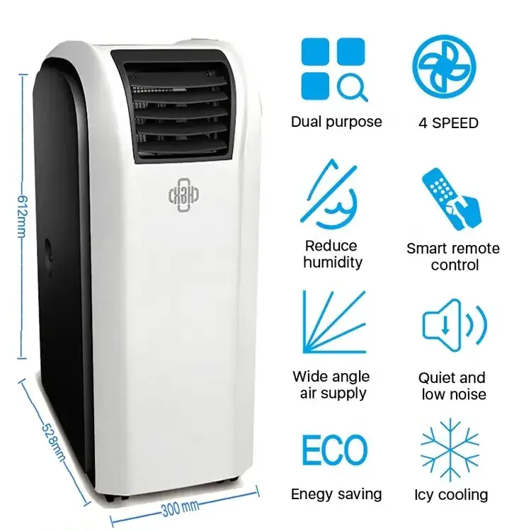 12000btu AC Cooling Heating Dehumidifying 3 in 1 Mobile Portable Air Conditioner