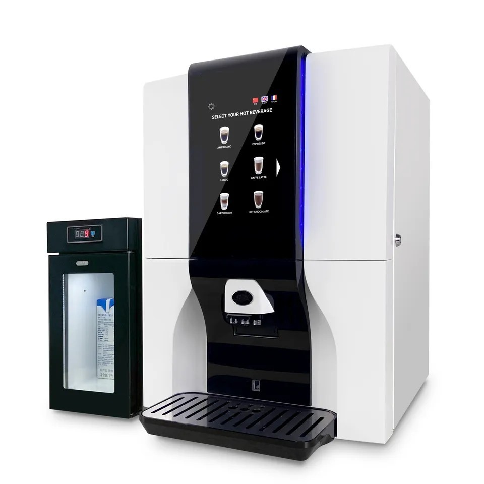 Fully Automatic Instant Bean to Cup Electric Aluminum Coffee Vending Machine