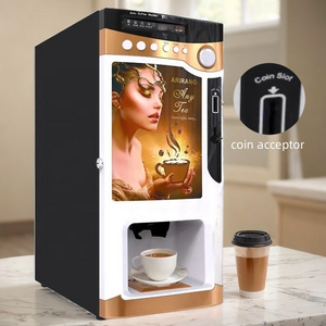 Fully Automatic Coin Payment Stainless Steel Premixed Hot Drink Cappuccino Latte Coffee Vending Machine