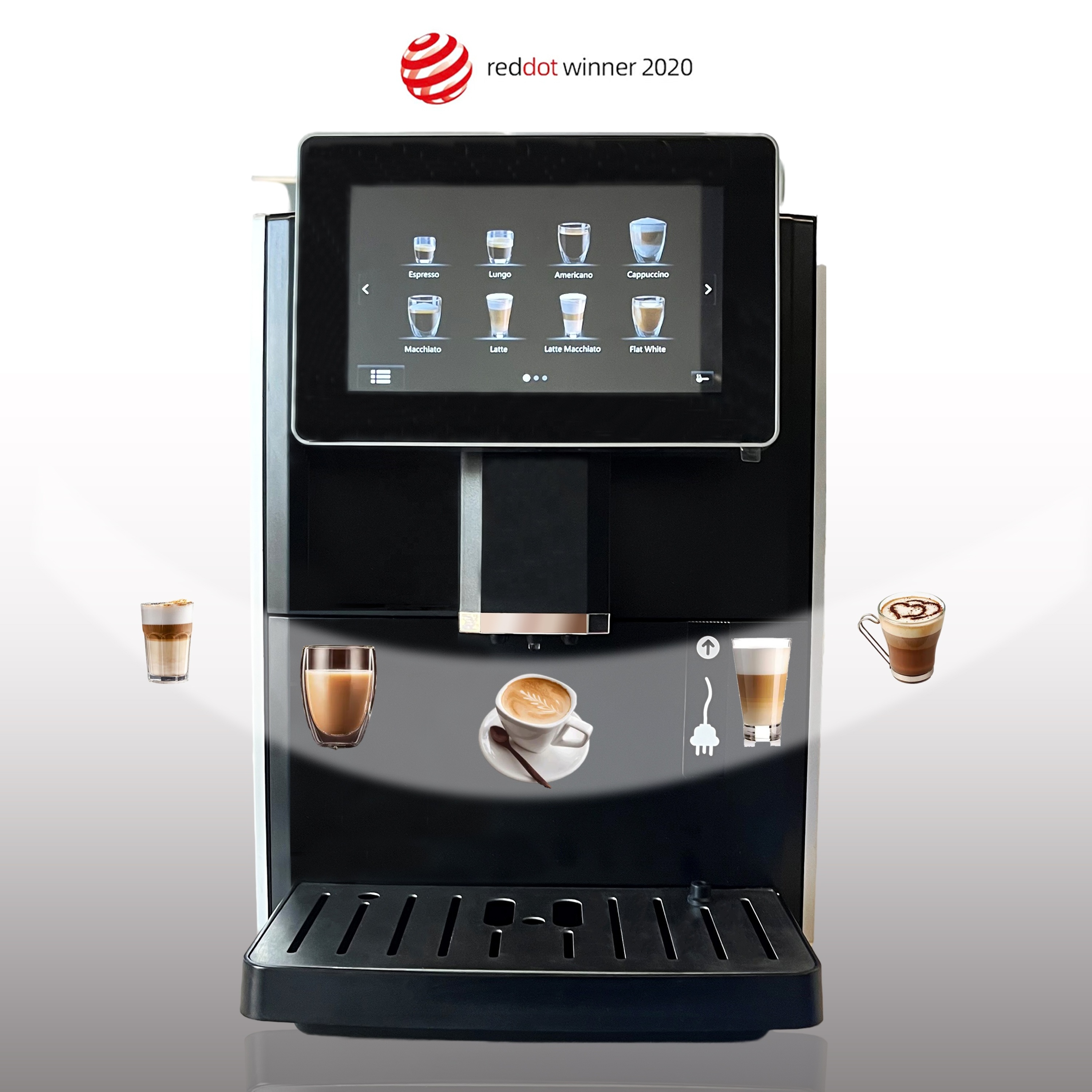 One Touch Cappuccino Commercial Automatic Electric Stainless Steel Touch Screen Espresso Coffee Machine