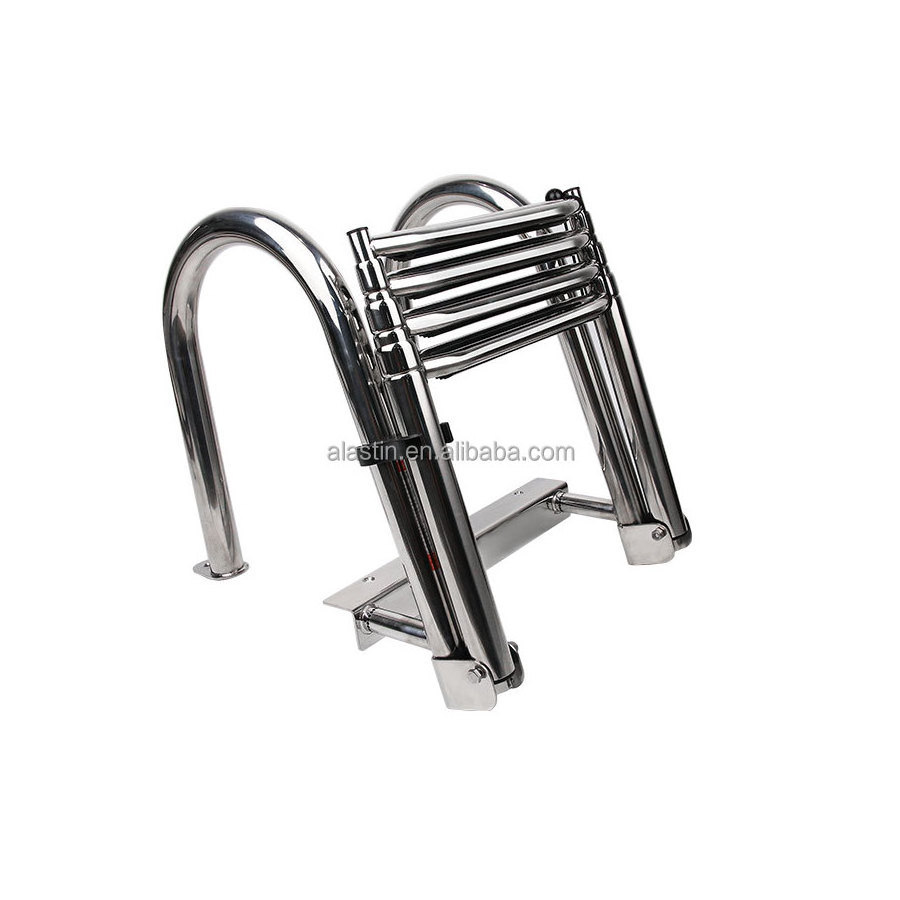 POWER MARINE Stainless Steel Marine Boat Swim Pool Step Folding Ladder