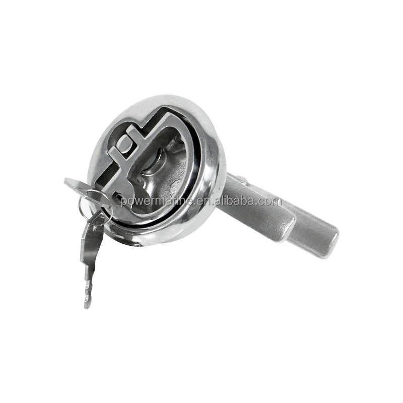 Marine Accessories 316 Stainless Steel Turning Lock Lift Handle Boat Hatch Latch With Key